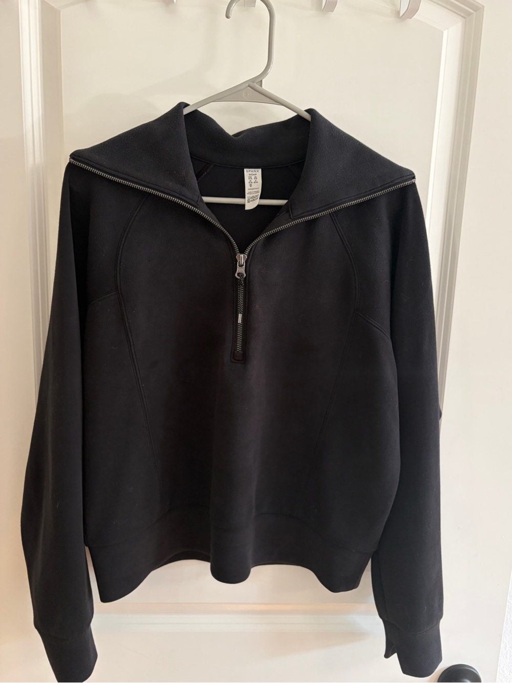 SPANX AirEssentials Women’s Black Half‑Zip Sweater Small